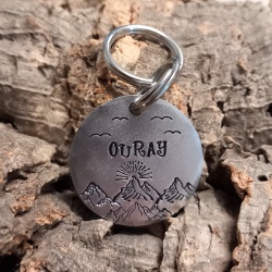 Médaille identité ronde chien en aluminium "Ouray"