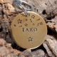 Médaille chien ronde en laiton taille 32mm "Simba"