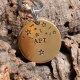 Médaille chien ronde en laiton taille 32mm "Simba"