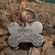 Médaille identité chien forme os en aluminium  "SURF"