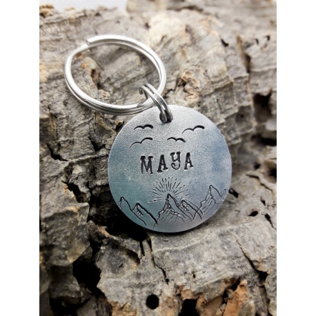 Médaille identité ronde chien en aluminium