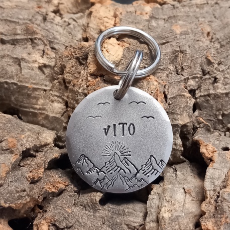 Médaille identité ronde chien en aluminium