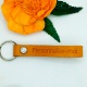 Porte clé cuir couleur jaune