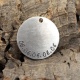 Médaille identité ronde chien en aluminium personnalisée  gravure nom et téléphone