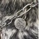 Médaille identité ronde chien ou chat "INDIE" gravure nom et numéro de téléphone
