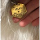 Médaille chien en laiton gravée à la main "Cooper"
