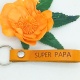 Porte-clés cuir personnalisé "SUPER PAPA"