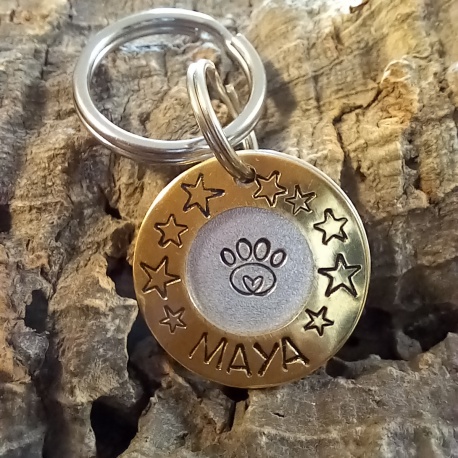 Médaille bi-matière gravée pour chien ou chat