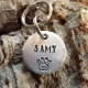 Médaille ronde en aluminium pour chat