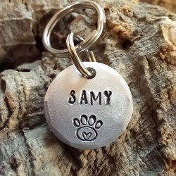 Médaille ronde en aluminium pour chat