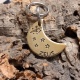 Médaille gravée pour chien en laiton  "Lune"