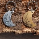 Médaille gravée pour chien "Poppy" forme lune en laiton ou aluminium