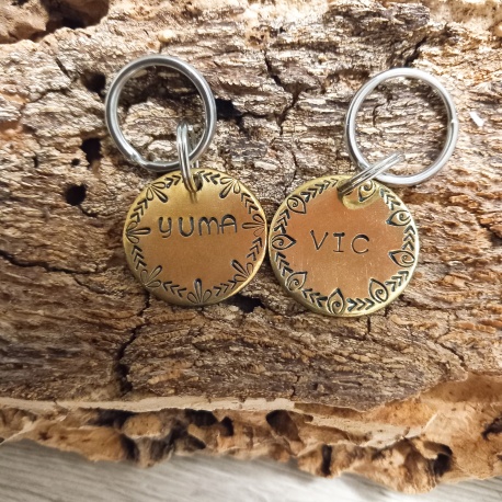 médaille chien ou chat personnalisée " Bordure Yuma"