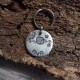 Médaille chien ronde personnalisée décor floral
