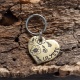 Médaille en laiton forme coeur pour chien "Bella" 