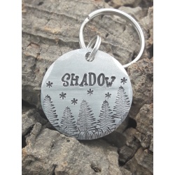 Médaille ronde pour chien personnalisée et gravée "SHADOW"