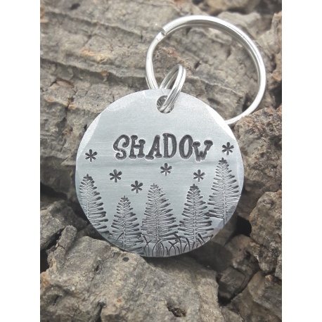 Médaille ronde pour chien personnalisée et gravée "SHADOW"