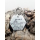 Médaille identité chien gravée" Sanka" forme hexagone