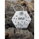 Médaille chien hexagone gravée "Oslo"