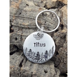 Médaille identité ronde chien ou chat en aluminium ou laiton Titus