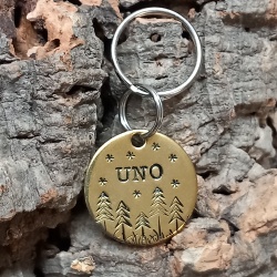 Médaille ronde chien ou chat "Uno" 