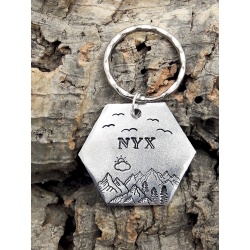 Médaille chien en aluminium gravée et pertsonnalisée " Nyx"