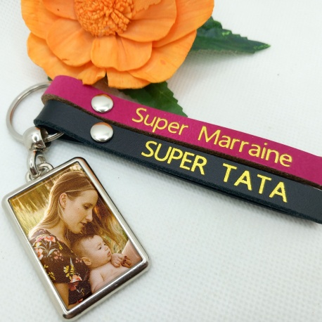 Porte-clés personnalisé cuir femme