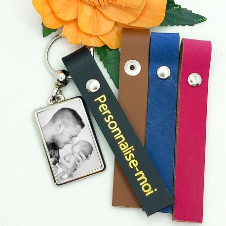 Porte clés cuir message personnalisé