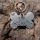 Médaille identité chien forme os en aluminium  "SURF"
